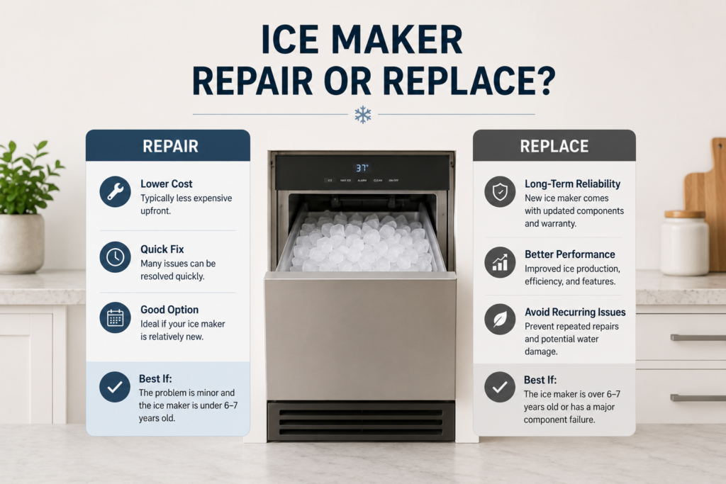 subzero ice maker repair or replace