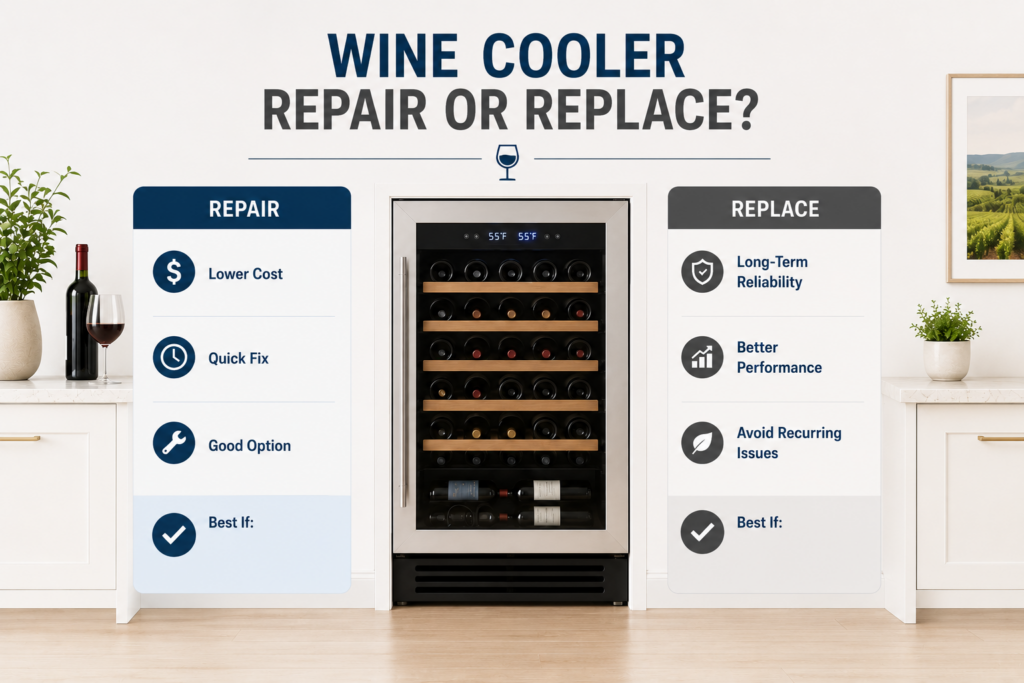 subzero wine cooler repair or replace