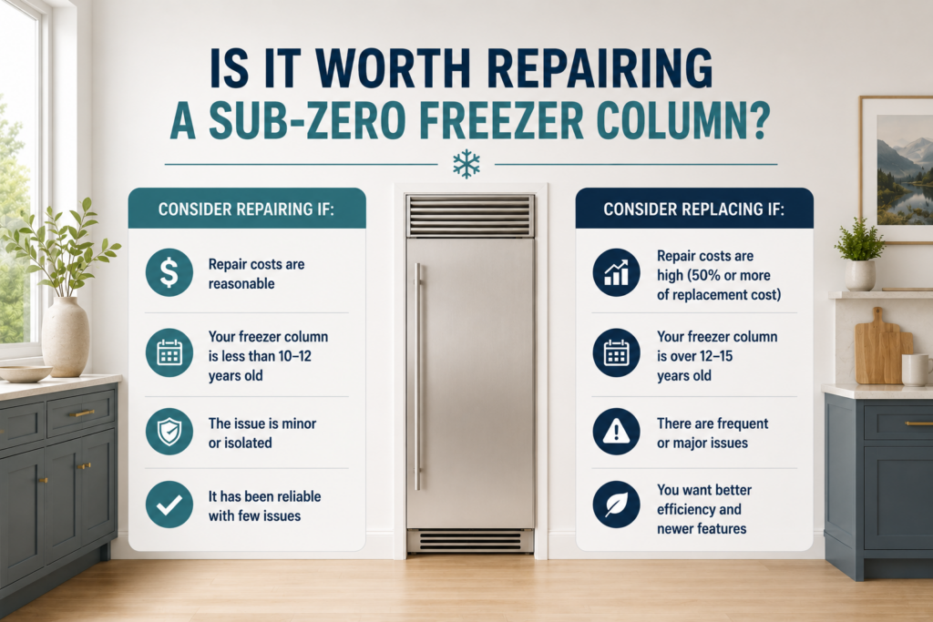 is it worth repairing a subzero freezer column
