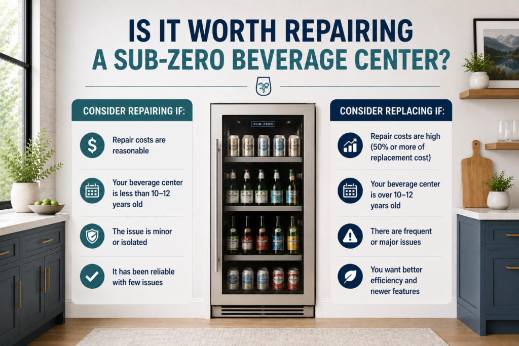 subzero beverage chiller repair