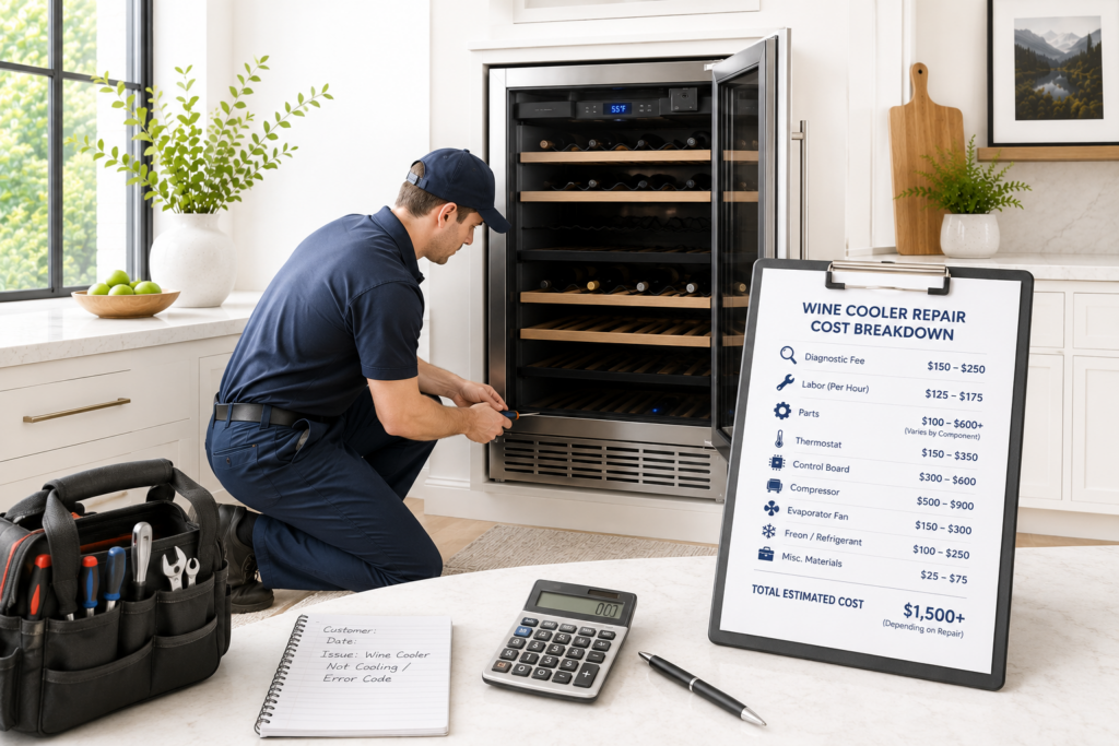 subzero wine cooler repair cost