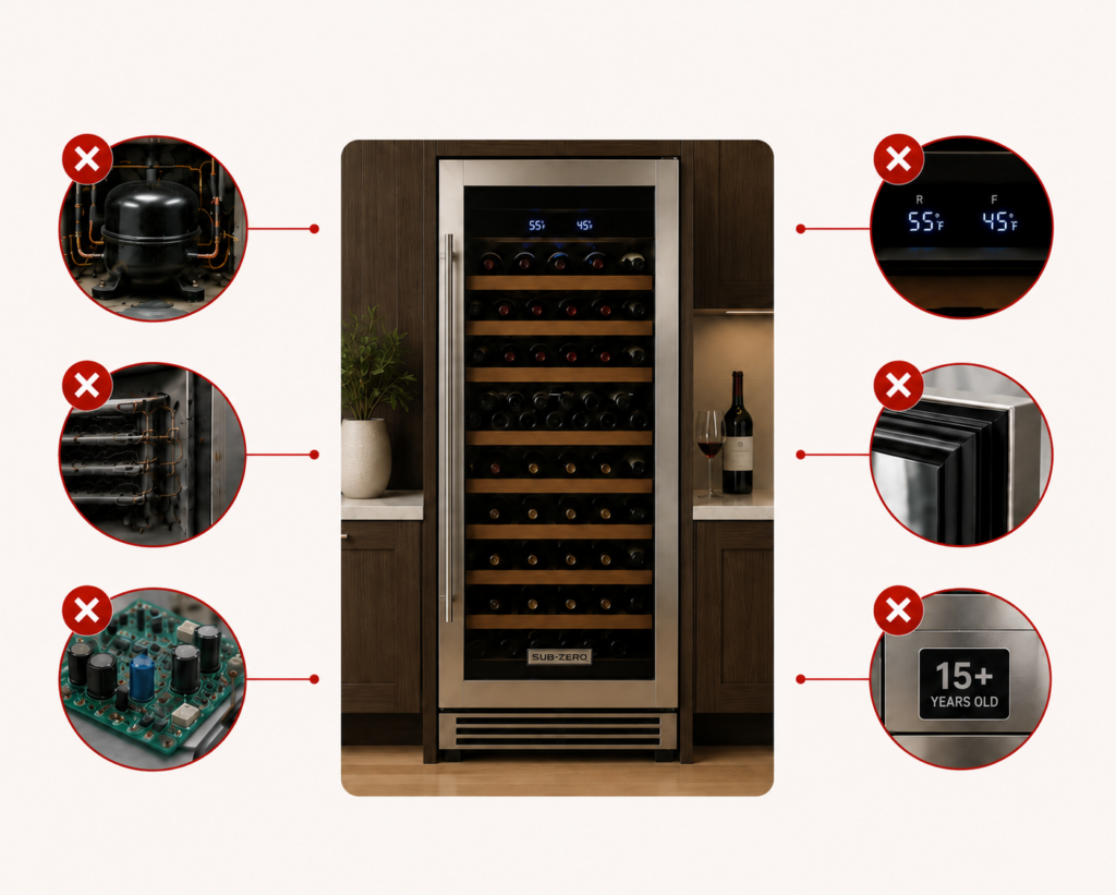 subzero wine cooler repair or replacement