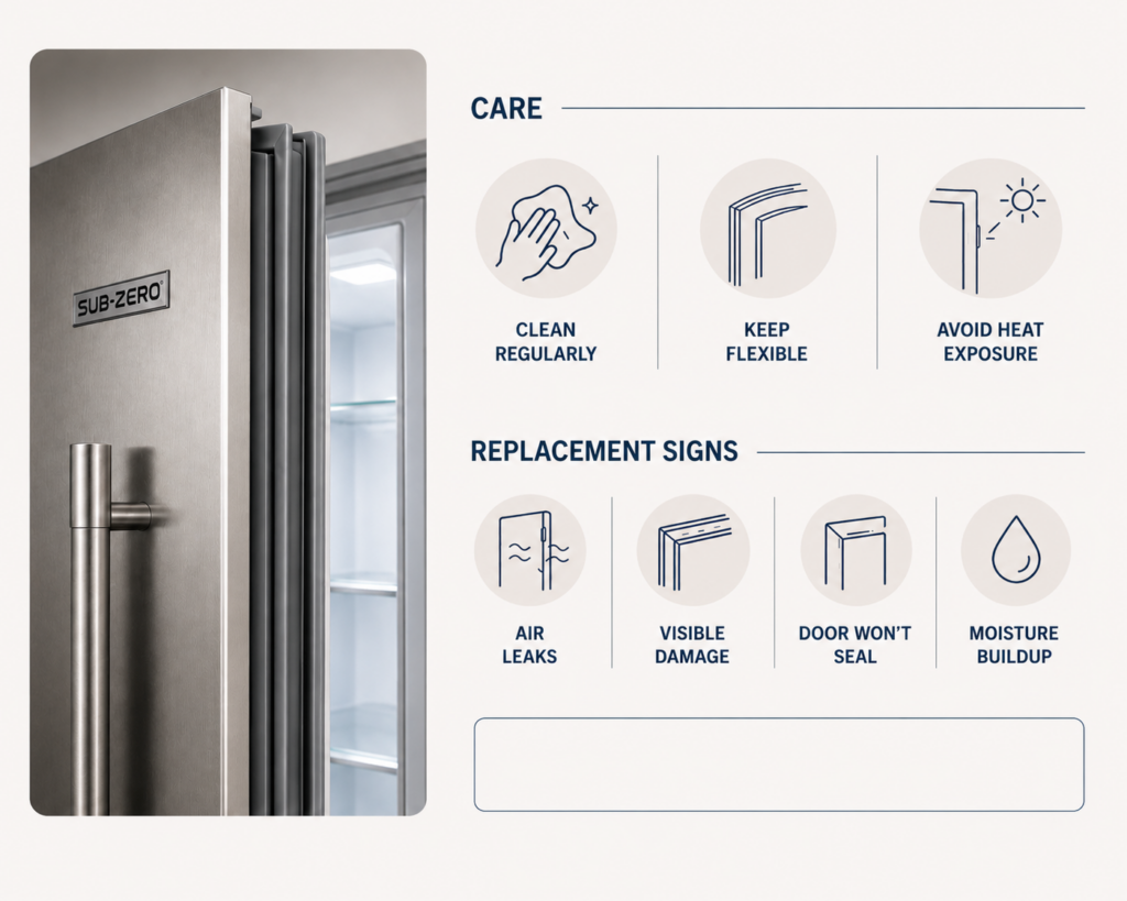subzero door gasket care